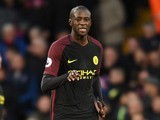 Yaya Toure in action during the Premier League game between Crystal Palace and Manchester City on November 19, 2016