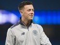 Callum McGregor arrives ahead of the Champions League game between Manchester City and Celtic on December 6, 2016