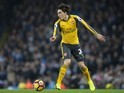 Hector Bellerin in action during the Premier League game between Manchester City and Arsenal on December 18, 2016