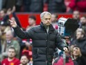 Jose Mourinho points during the FA Cup game between Manchester United and Reading on January 7, 2017