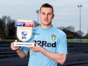 Leeds United striker Chris Wood poses with his Championship player of the award for January 2017 [DO NOTE USE UNTIL FEB 10]