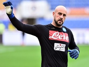 Napoli's Pepe Reina in the Serie A match against Roma on March 4, 2017