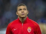 AS Monaco's Kylian Mbappe lines up ahead of the Champions League game against Manchester City on February 21, 2017