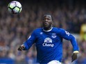 Romelu Lukaku in action during the Premier League game between Everton and Burnley on April 15, 2017