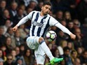 Nacer Chadli in action during the Premier League game between West Bromwich Albion and Liverpool on April 16, 2017