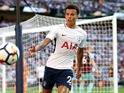Dele Alli in action during the Premier League game between Tottenham Hotspur and Burnley on August 27, 2017