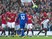 Antonio Valencia celebrates with teammates after opening the scoring during the Premier League game between Manchester United and Everton on September 17, 2017