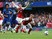 N'Golo Kante and Aaron Ramsey in action during the Premier League game between Chelsea and Arsenal on September 17, 2017