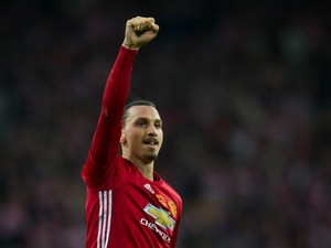 Manchester United striker Zlatan Ibrahimovic in action during the EFL Cup final against Southampton at Wembley on February 26, 2017
